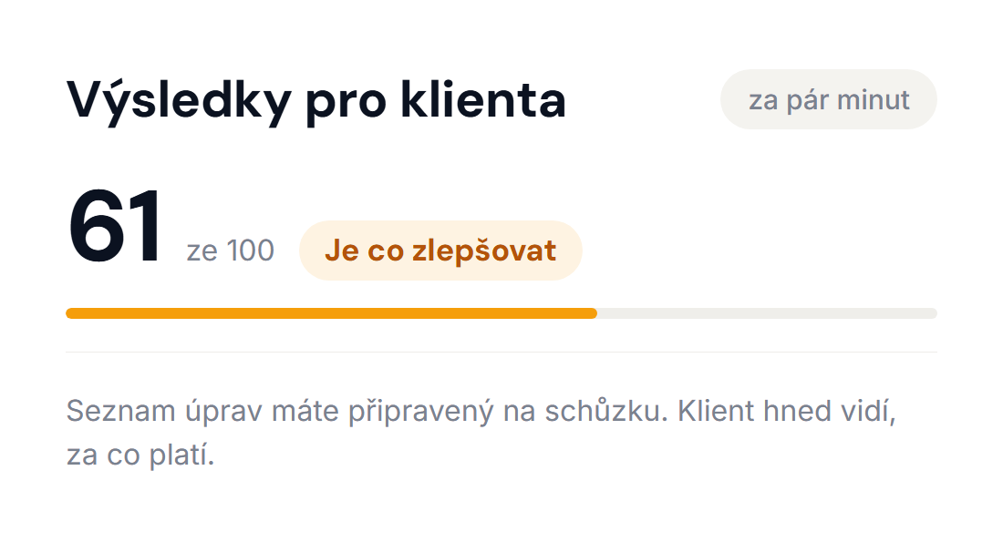 Výsledky pro klienta — Custela