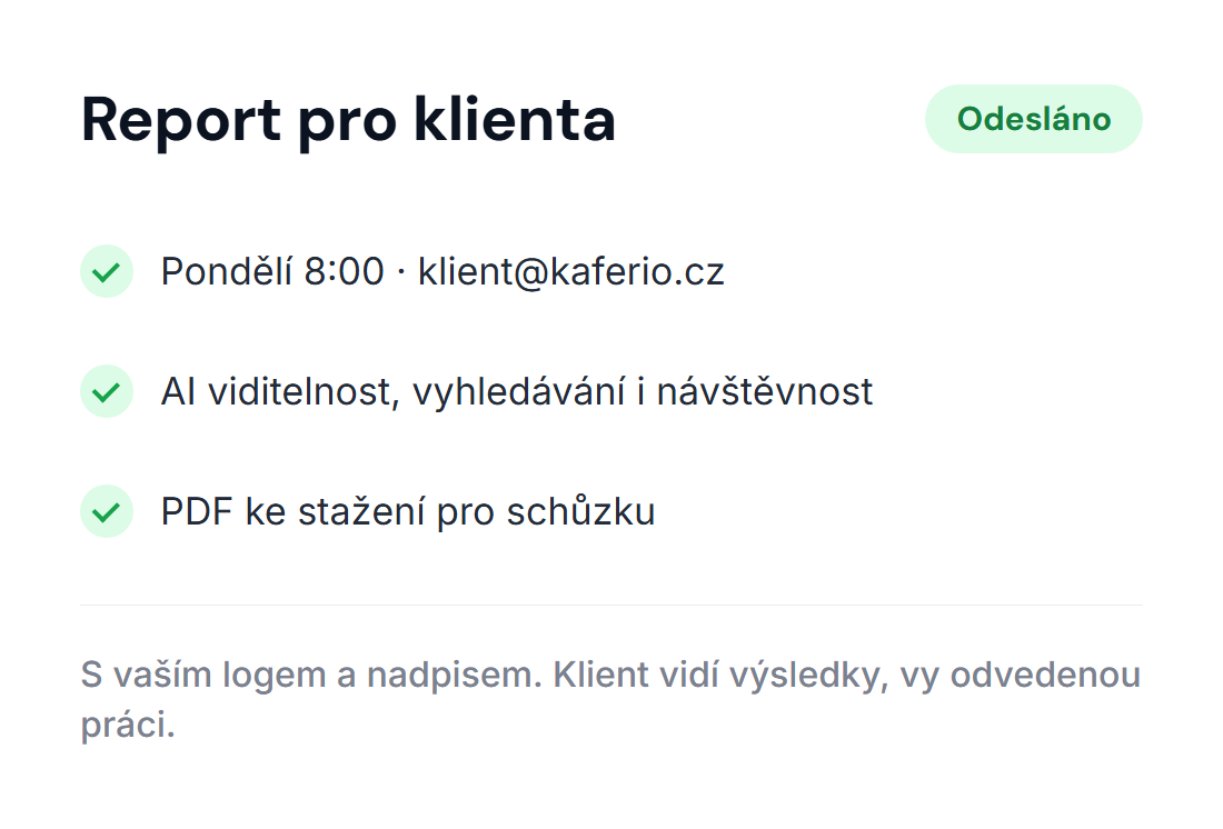 Report pro klienta — Custela